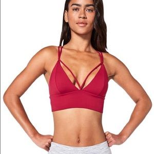 Lululemon Pushing Limits bra in dark pink size 8